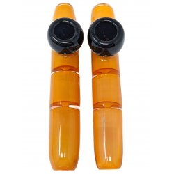 7" Gold Fumed Tri-Pinch Raised Bowl Steamroller Hand Pipe - (Pack of 2) [STJ90]